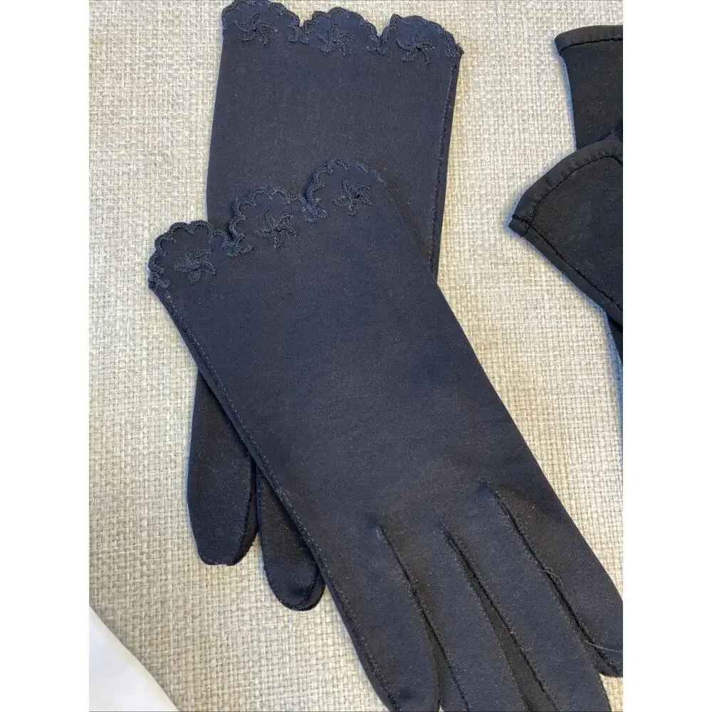 Lot of 5 Vintage Leather Cloth Dress Gloves Embroidered MCM S/M